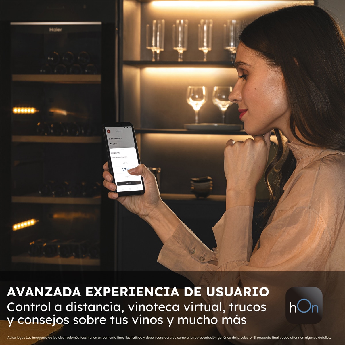 Vinoteca Haier para 34 Botellas, 1 Zona, Wifi - HWS34GGH1 Negro-10