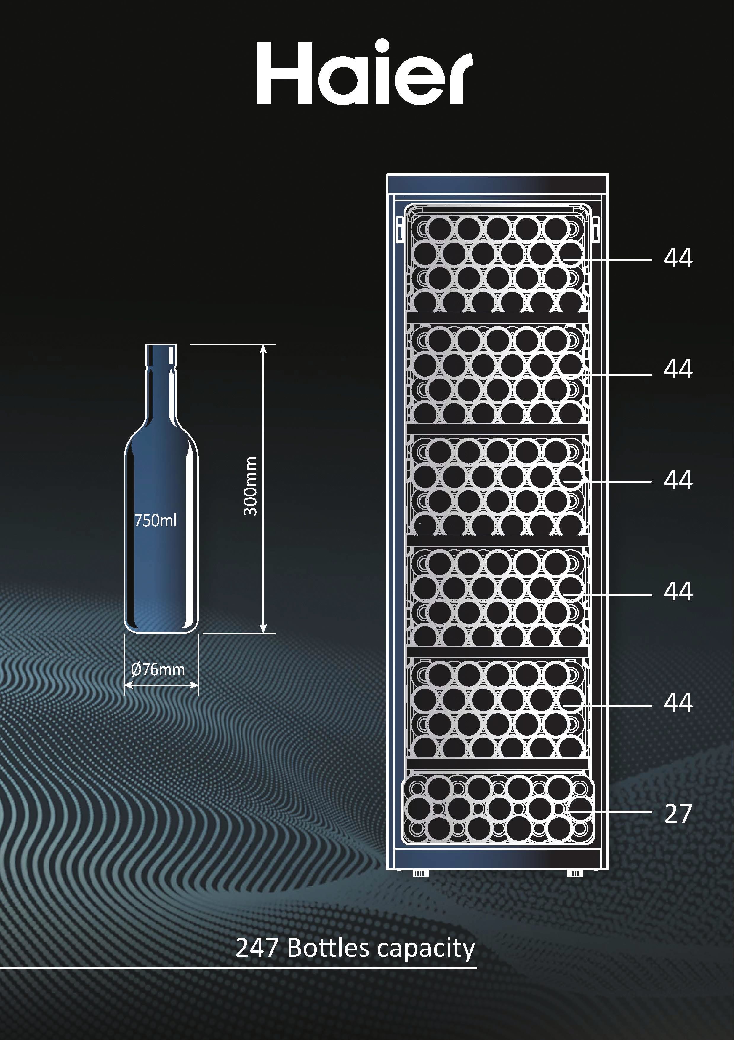 Vinoteca Haier para 247 Botellas, 1 Zona, Wifi, Wine Bank 60 Series 5 - HWS247GEH1 Negro-16
