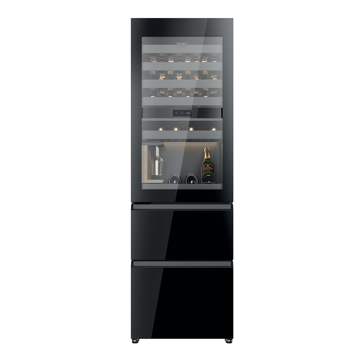 Vinoteca Haier con congelador Total No Frost Dual Cooling System, In-Vista - CSW9619ENGBW Negro-3