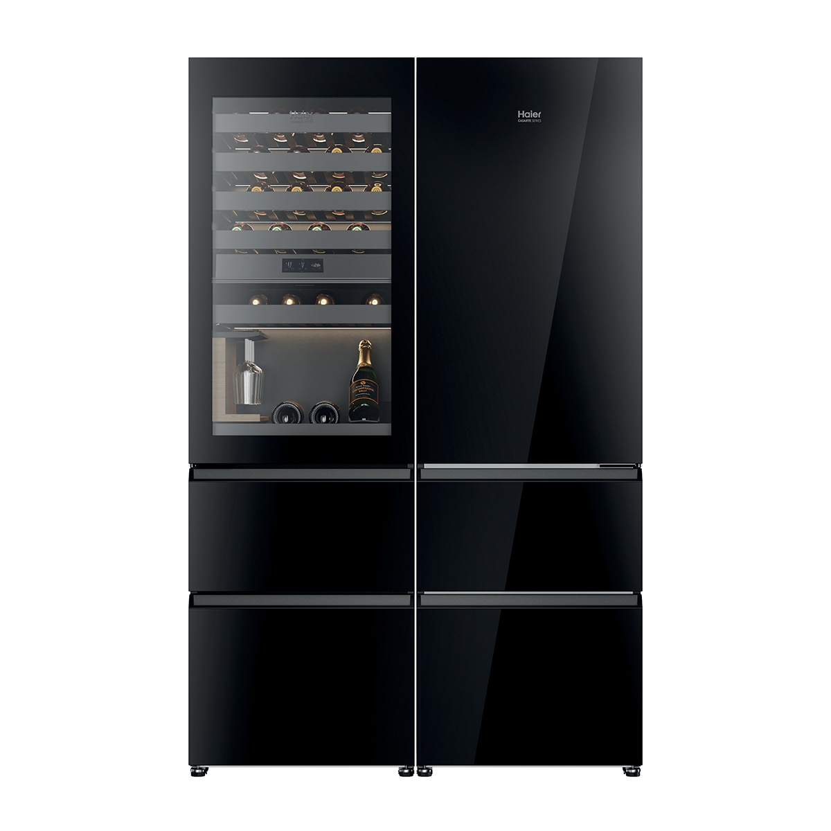 Vinoteca Haier con congelador Total No Frost Dual Cooling System, In-Vista - CSW9619ENGBW Negro-8