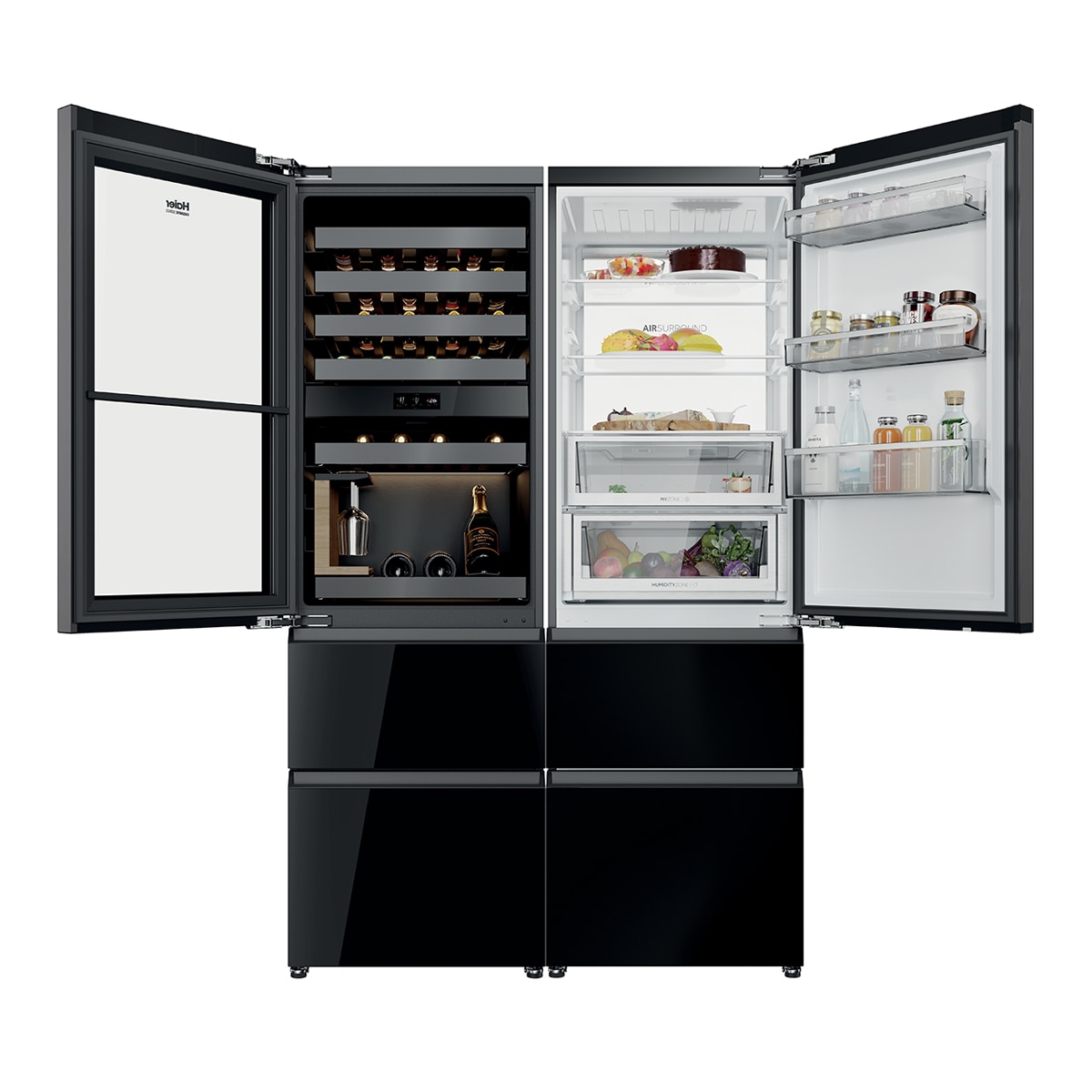 Vinoteca Haier con congelador Total No Frost Dual Cooling System, In-Vista - CSW9619ENGBW Negro-9