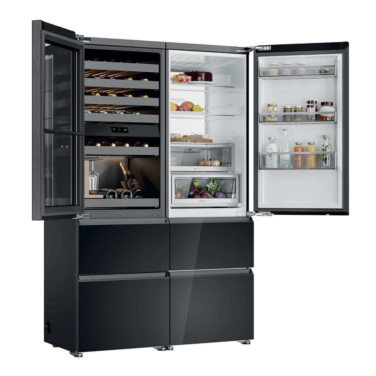 Vinoteca Haier con congelador Total No Frost Dual Cooling System, In-Vista - CSW9619ENGBW Negro-11