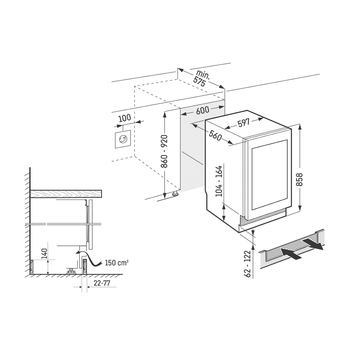 Imagen 2 de Vinoteca integrable Liebherr con capacidad para 38 Botellas - UWpri 3762 - Blanco Blanco