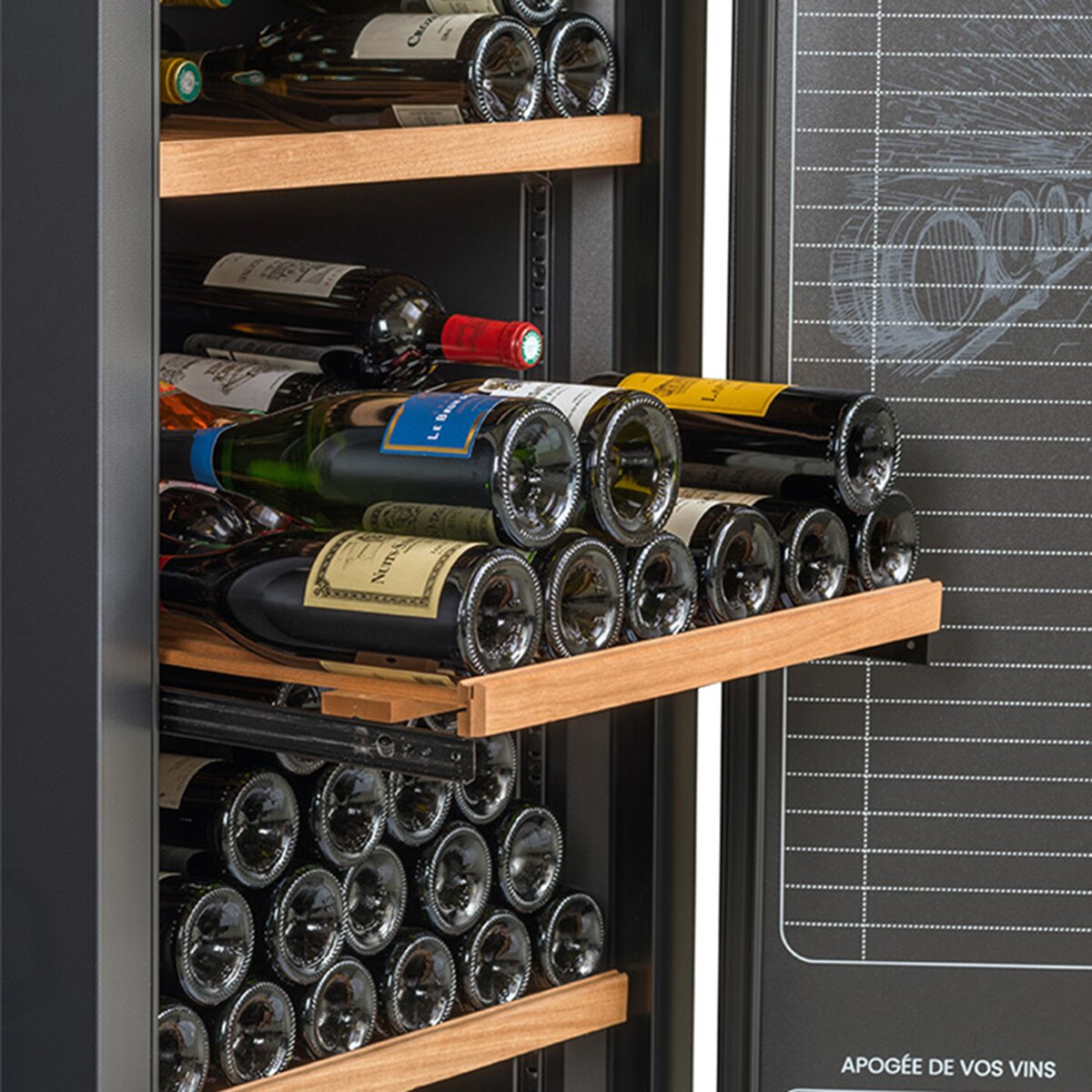 Vinoteca Climadiff para 264 botellas - RESERVE275F Negros-4