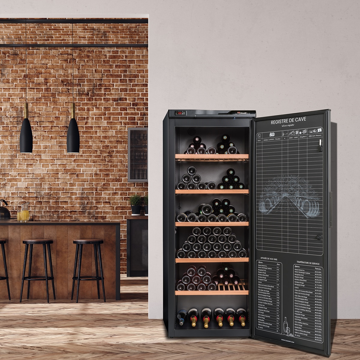 Vinoteca Climadiff para 294 botellas - RESERVE300XL Negros-3