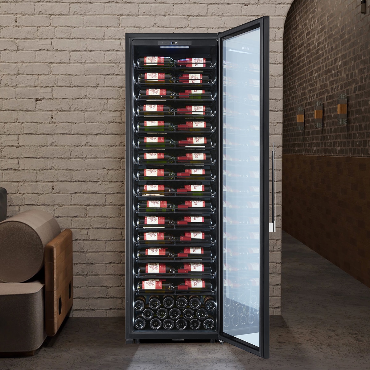 Vinoteca La Sommeliere para 160 botellas PRO160FRESH Negro-5