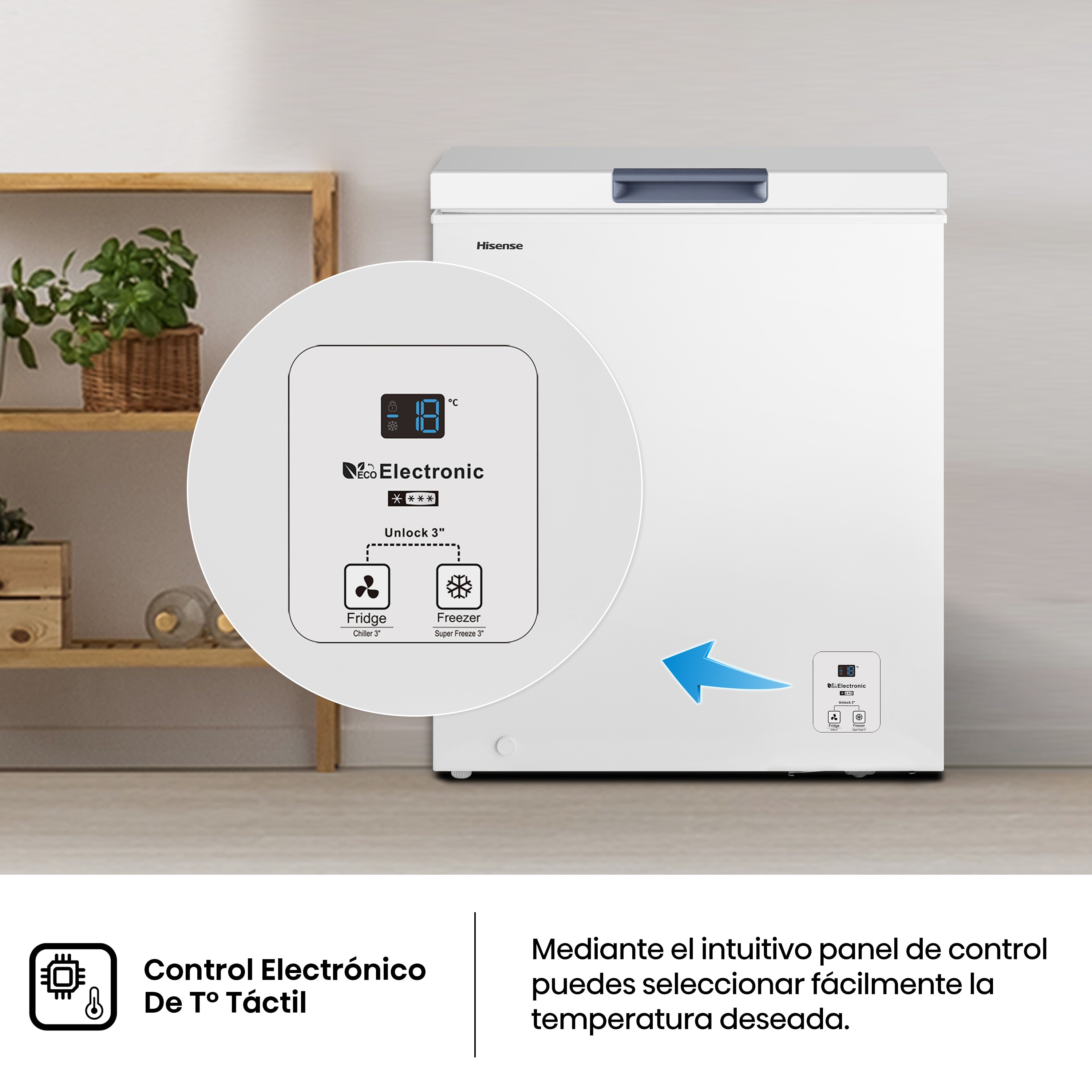 Congelador horizontal Hisense Defrost - FT184D4AWYE Blanco-8