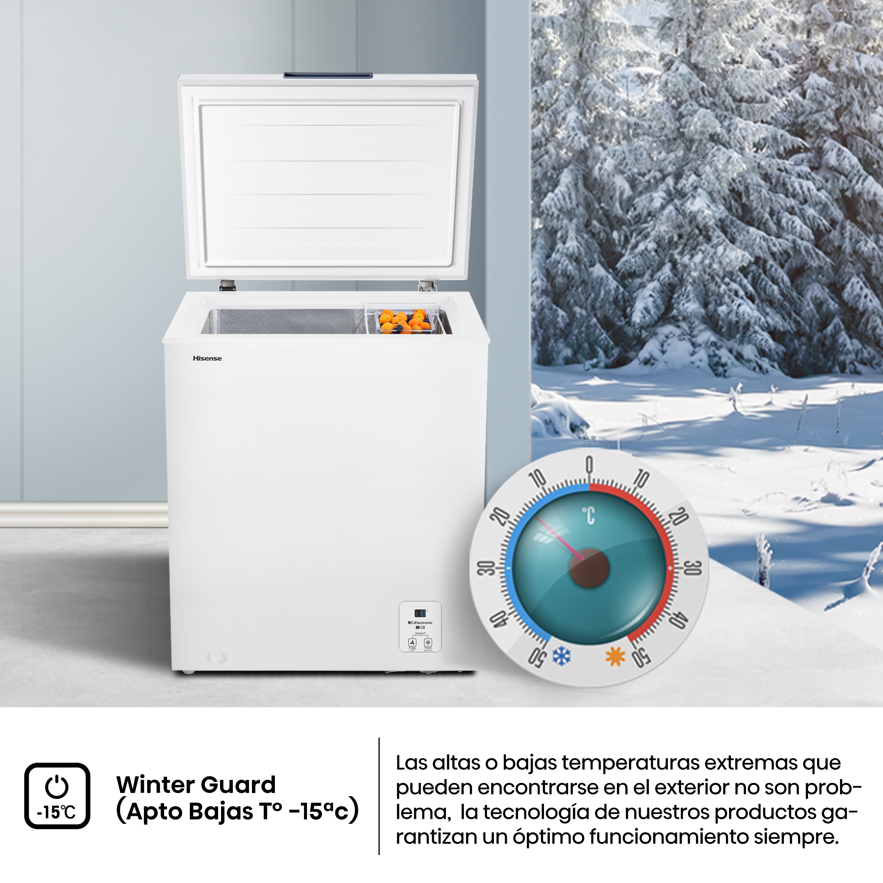 Congelador horizontal Hisense Defrost - FT184D4AWYE Blanco-11
