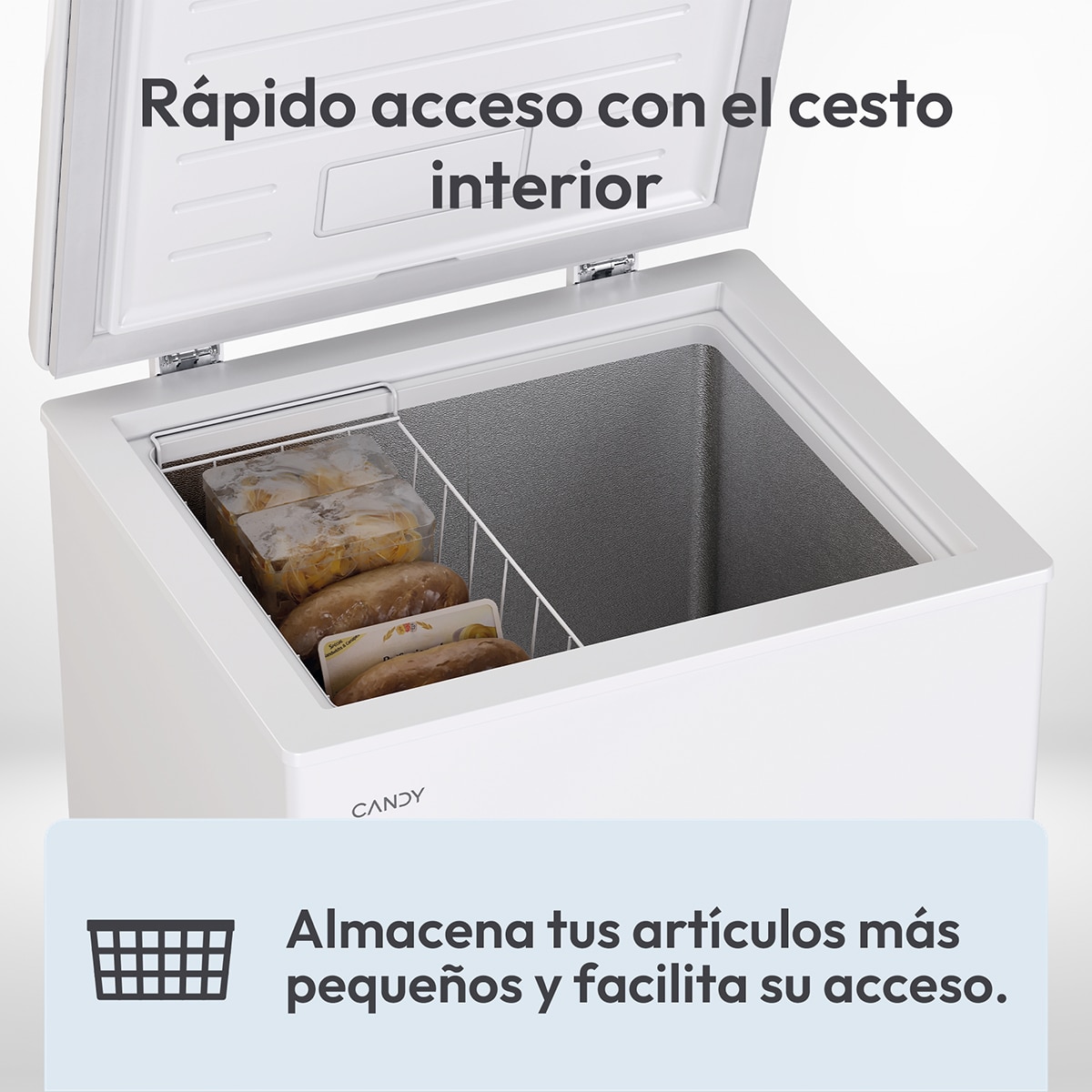 Congelador horizontal Candy tecnología estática - CHAE 1002E Blanco-6