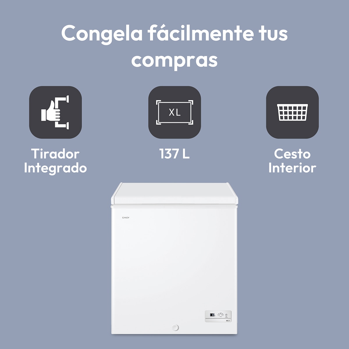 Congelador horizontal Candy tecnología estática - CHAE 1452E Blanco-4
