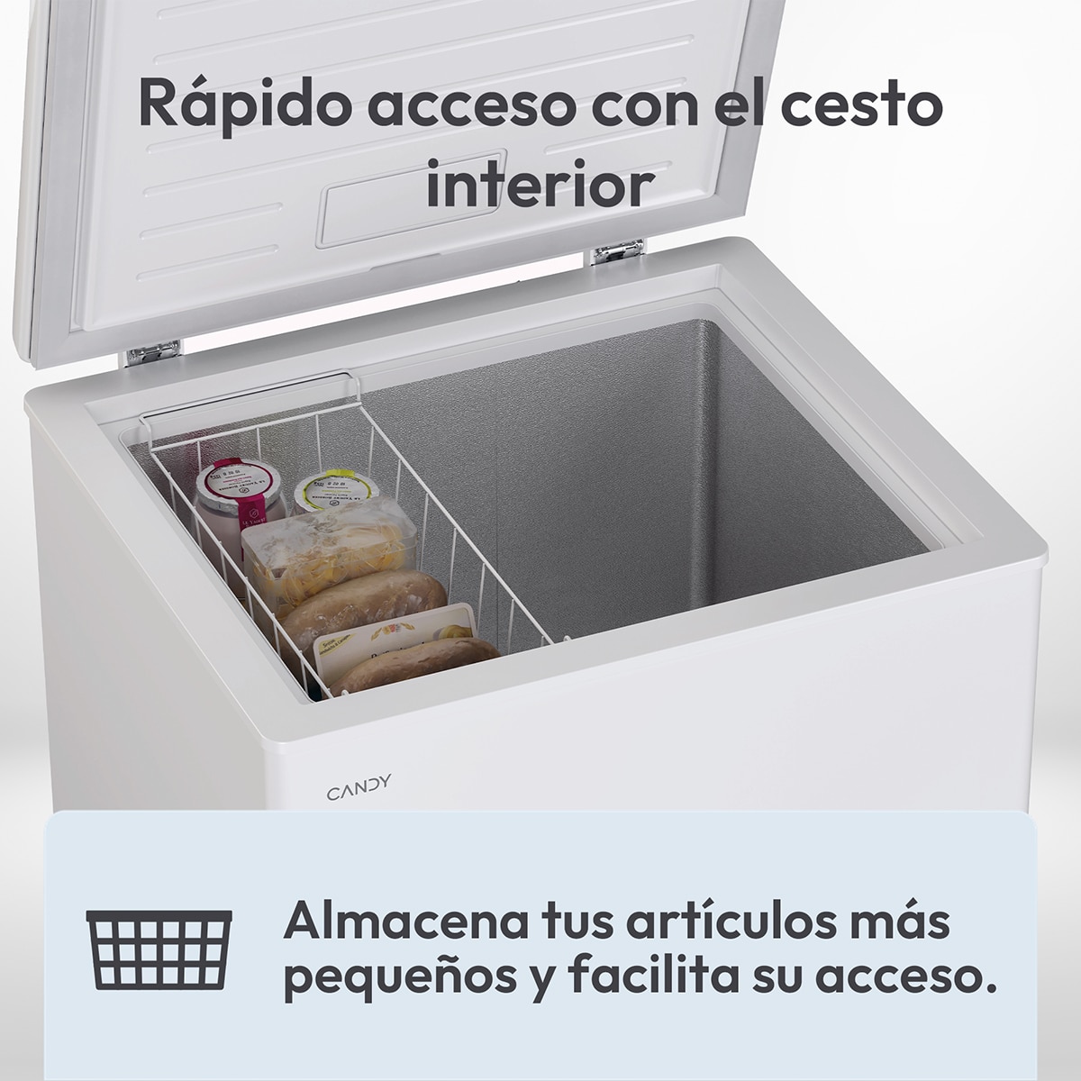 Congelador horizontal Candy tecnología estática - CHAE 1452E Blanco-6
