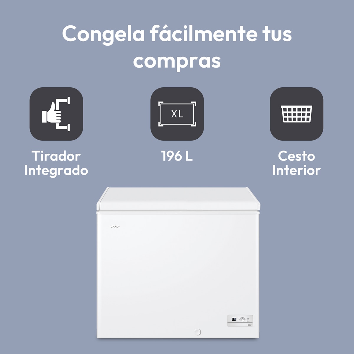 Congelador horizontal Candy tecnología estática - CHAE 2002E Blanco-4