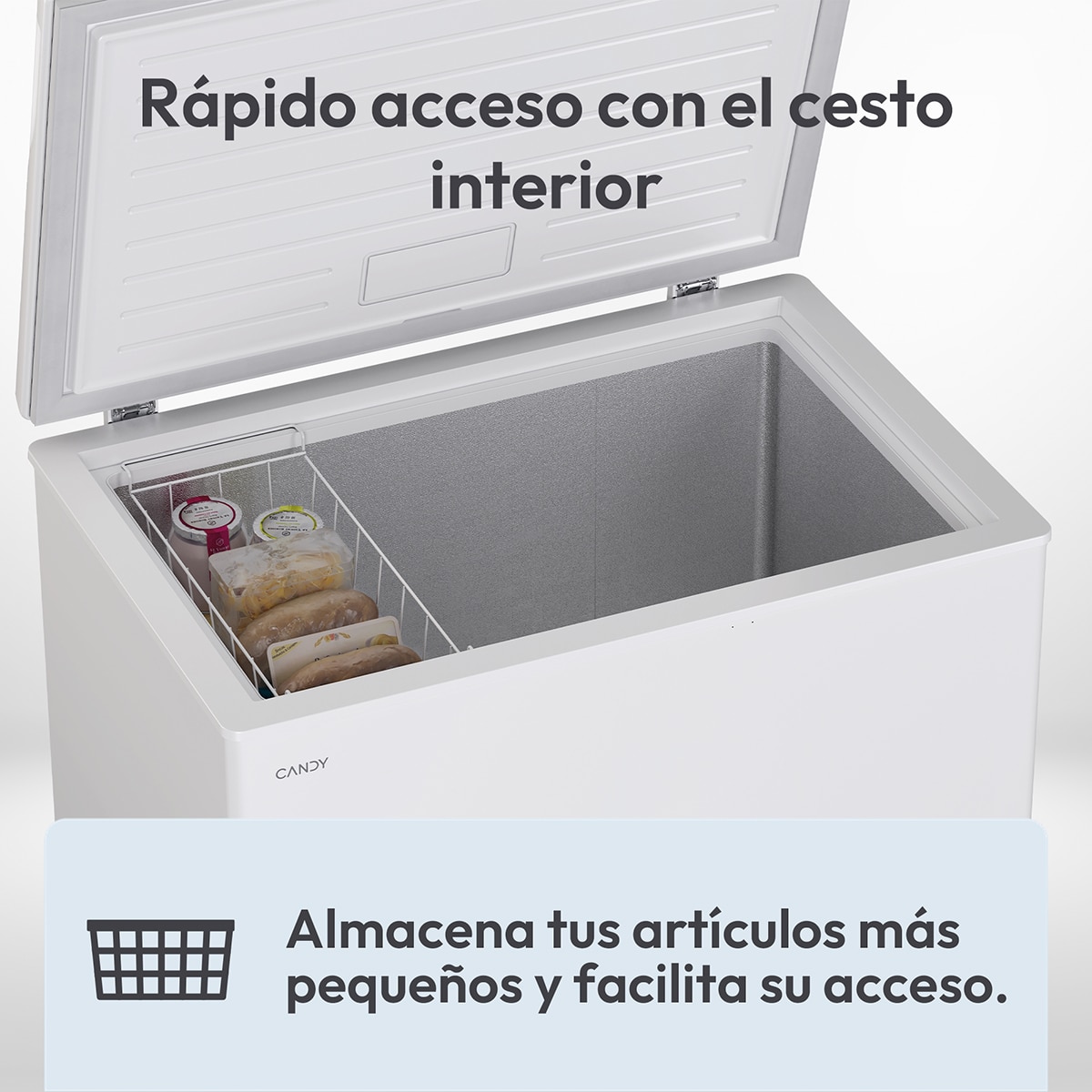 Congelador horizontal Candy tecnología estática - CHAE 2002E Blanco-6