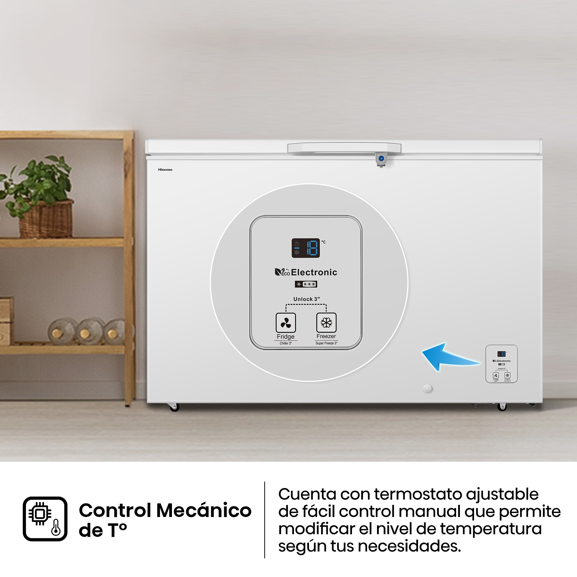 Congelador horizontal Hisense Defrost - FT484D4AWLYD Blanco-13