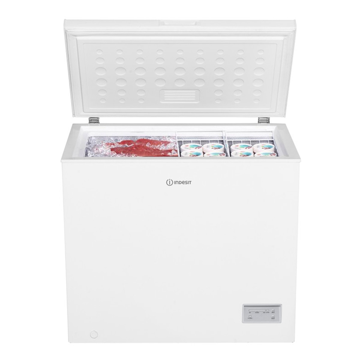 Congelador horizontal Indesit estático, 198 litros -  INCF 1984 E Blanco-2