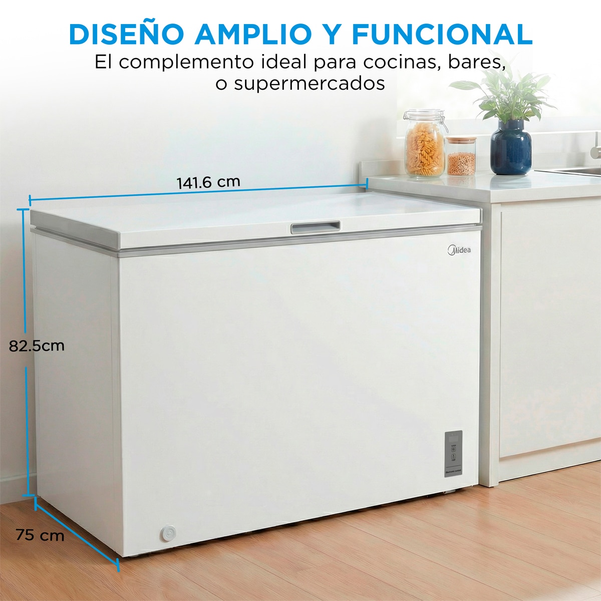 Congelador horizontal Midea, Inverter y tirador integrado - MDRC564FZE01 Blanco-5