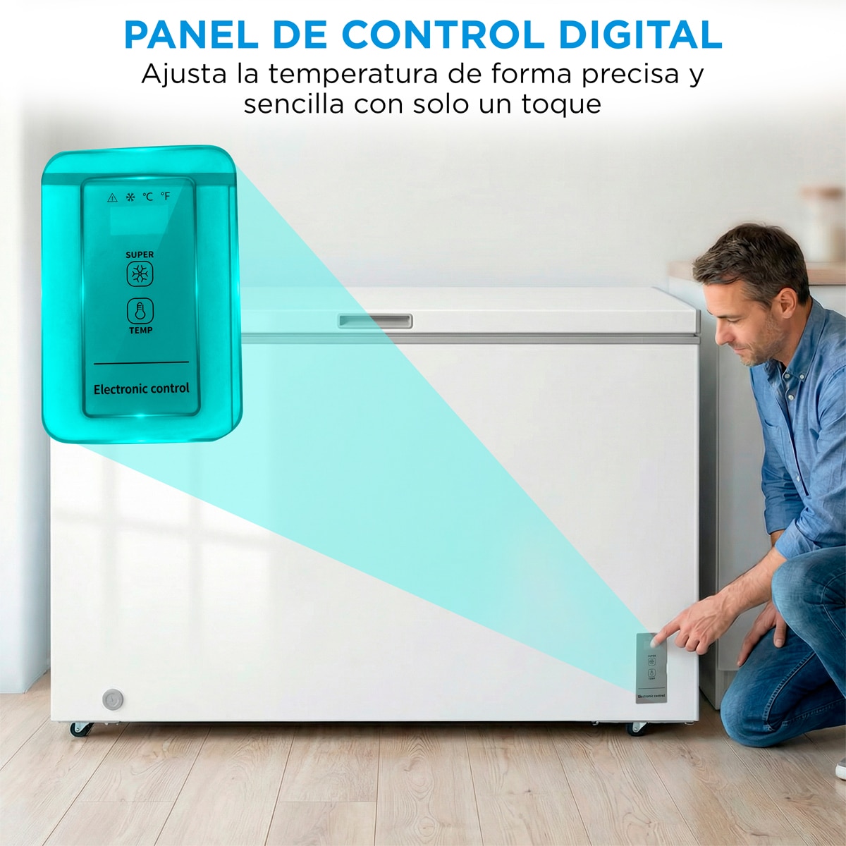 Congelador horizontal Midea, Inverter y tirador integrado - MDRC564FZE01 Blanco-8