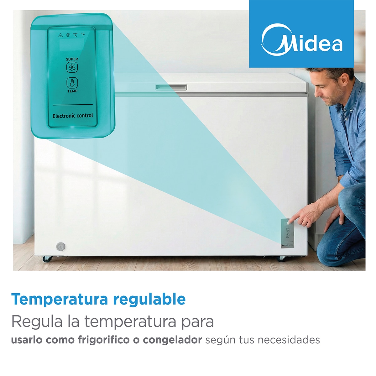 Arca Congeladora Horizontal Midea MDRC411FZE01 Inverter e Puxador Integrado de 293 Litros - Branco Branco-5