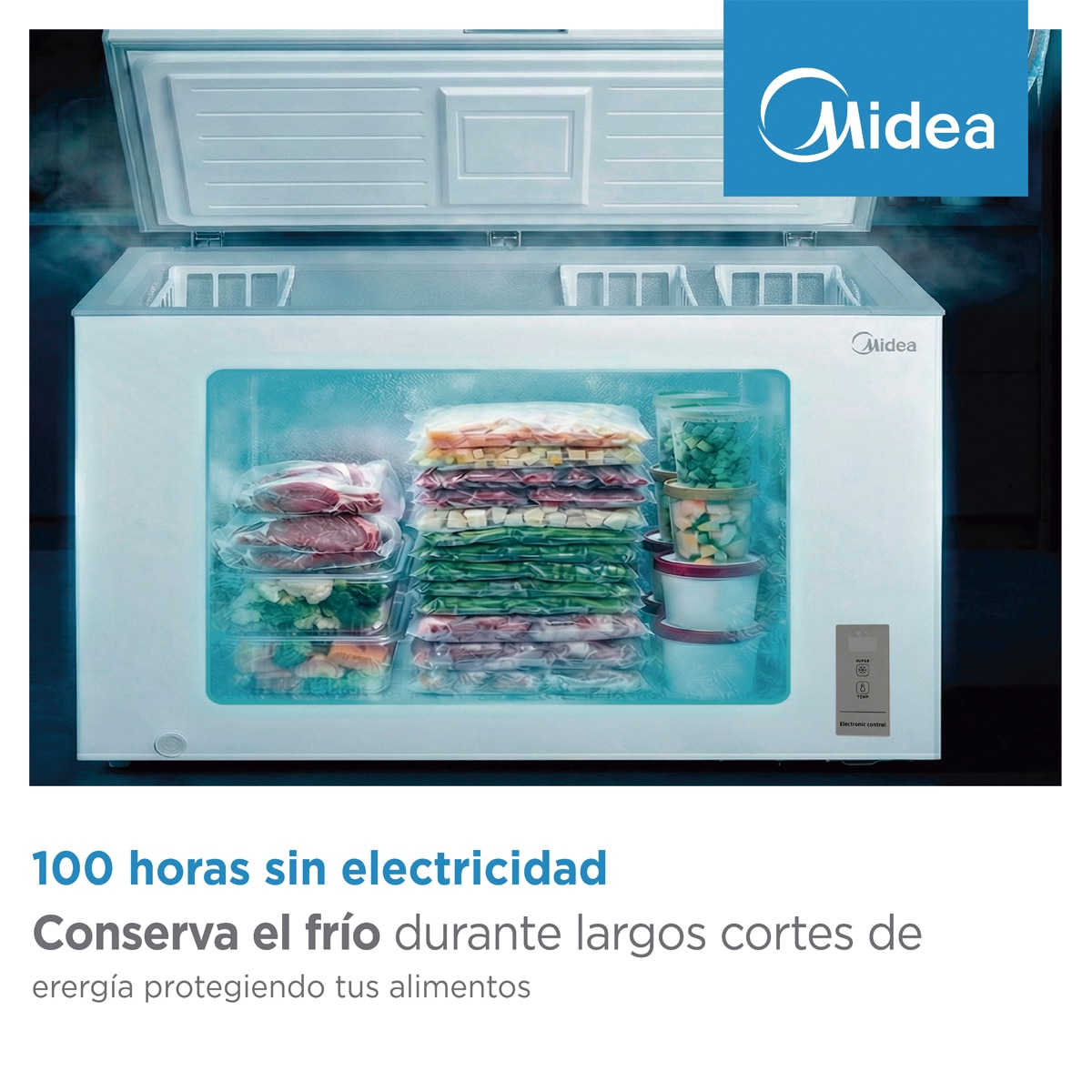 Arca Congeladora Horizontal Midea MDRC411FZE01 Inverter e Puxador Integrado de 293 Litros - Branco Branco-6