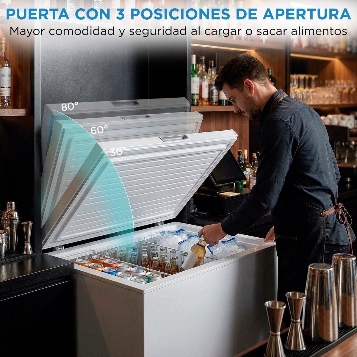 Arca Congeladora Horizontal Midea MDRC411FZE01 Inverter e Puxador Integrado de 293 Litros - Branco Branco-8