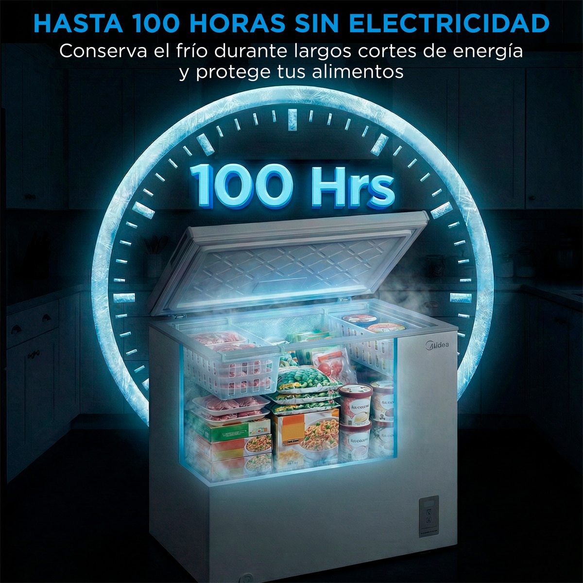 Congelador horizontal Midea, Inverter y tirador integrado - MDRC284FZE01 Blanco-9