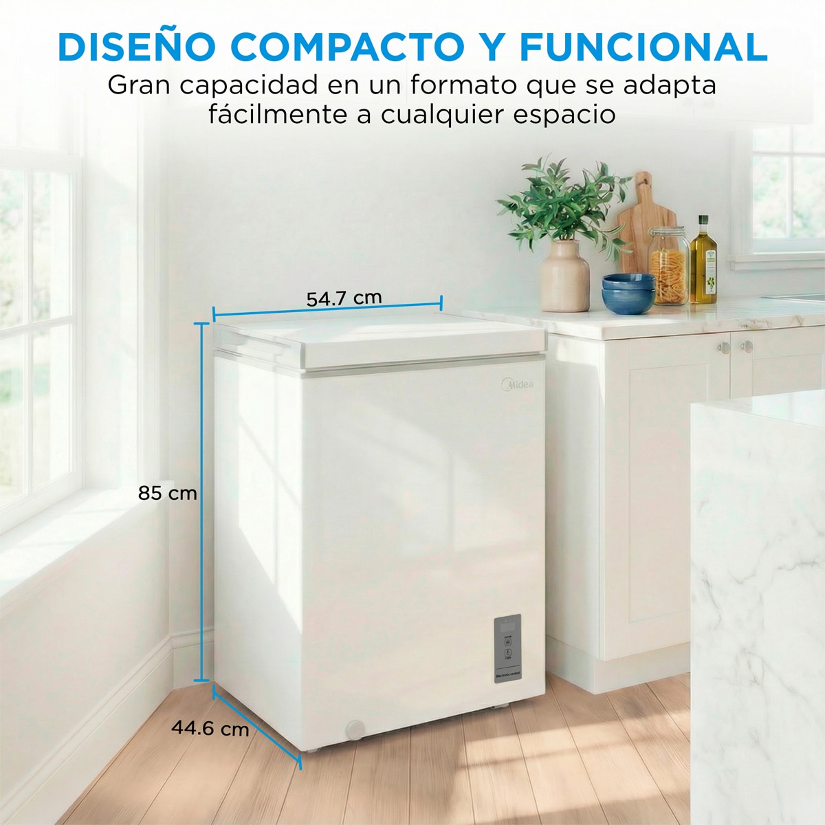 Congelador horizontal Midea, Inverter y tirador integrado  - MDRC154FZE01 Blanco-5