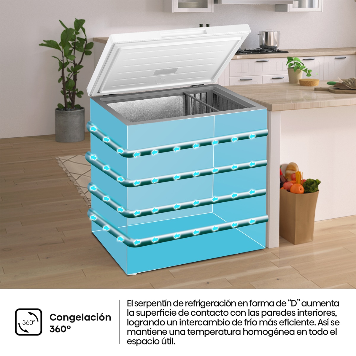 Congelador Horizontal Hisense Cycle Defrost - FT200N1AWDL Blanco-5
