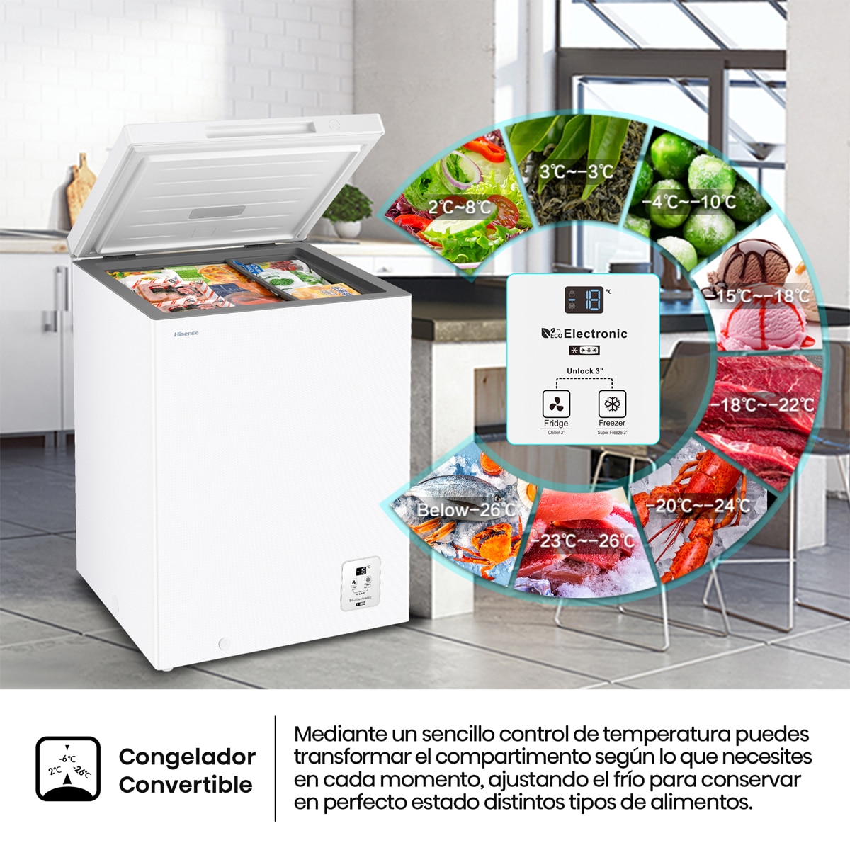 Congelador Horizontal Hisense Cycle Defrost - FT145N1AWDL Blanco-6