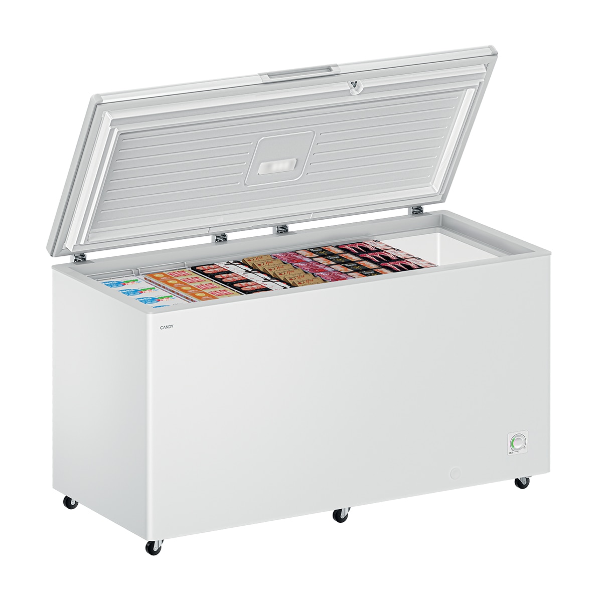 Congelador horizontal Candy convertible a frigorífico - CNCHQ4S520EW Inox-3