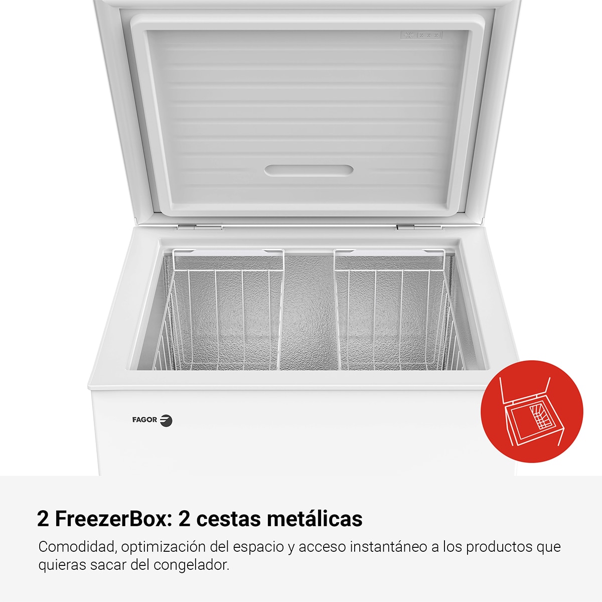 Arca Congeladora Vertical Fagor 3CFH-146 Classic, Compressor Inverter - Branco Branco-5