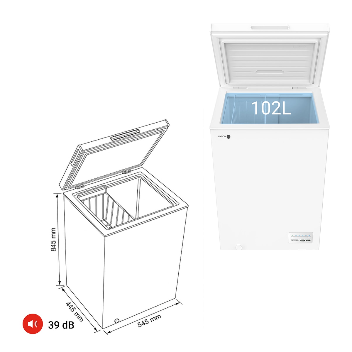 Arca Congeladora Vertical Fagor 3CFH-102 Classic, Compressor Inverter - Branco Branco-2