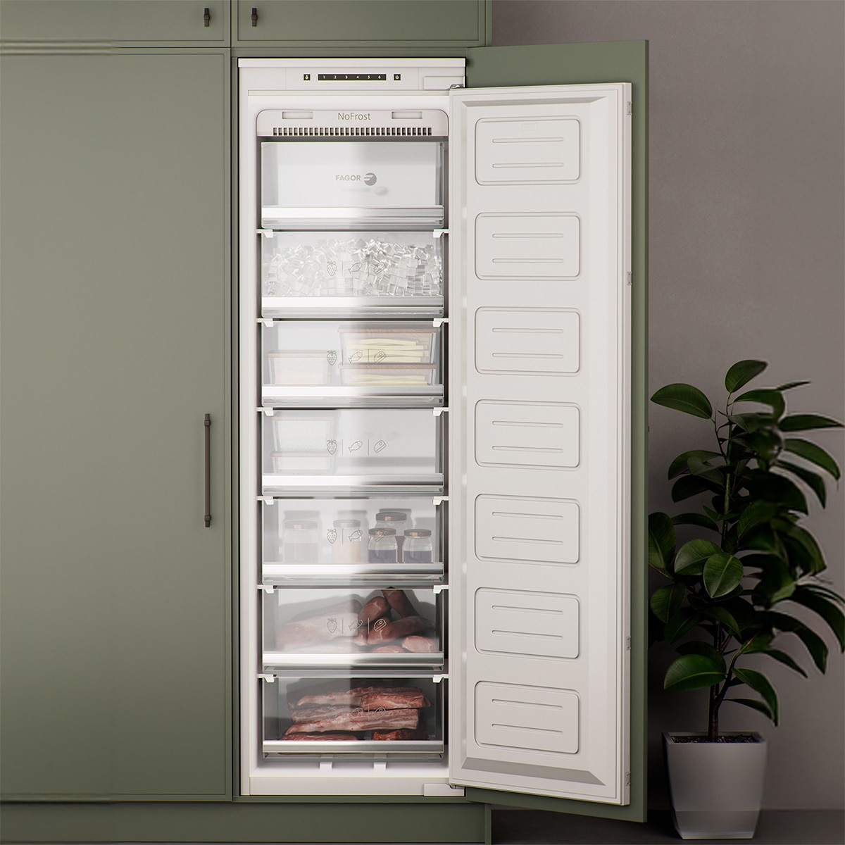 Arca Congeladora Vertical Encastrável Fagor 3CIB-1725 No Frost e de 177,6 cm - Branco Branco-3