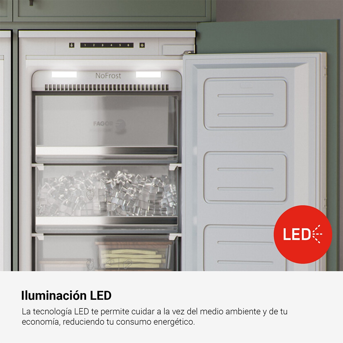 Arca Congeladora Vertical Encastrável Fagor 3CIB-1725 No Frost e de 177,6 cm - Branco Branco-11