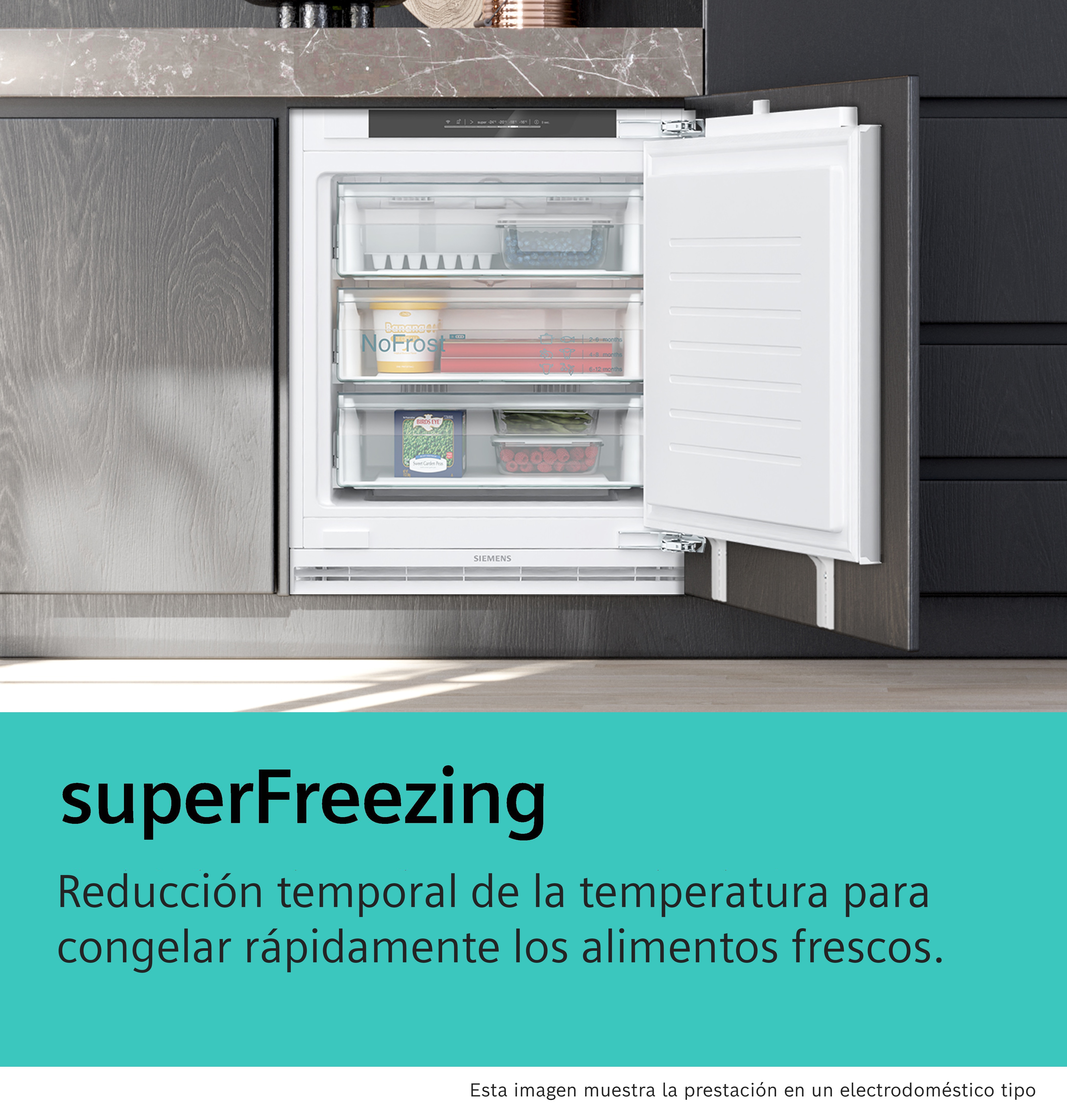 Congelador integrable mini Siemens 3 cajones - GU21NADE0 - Blanco Blanco-8