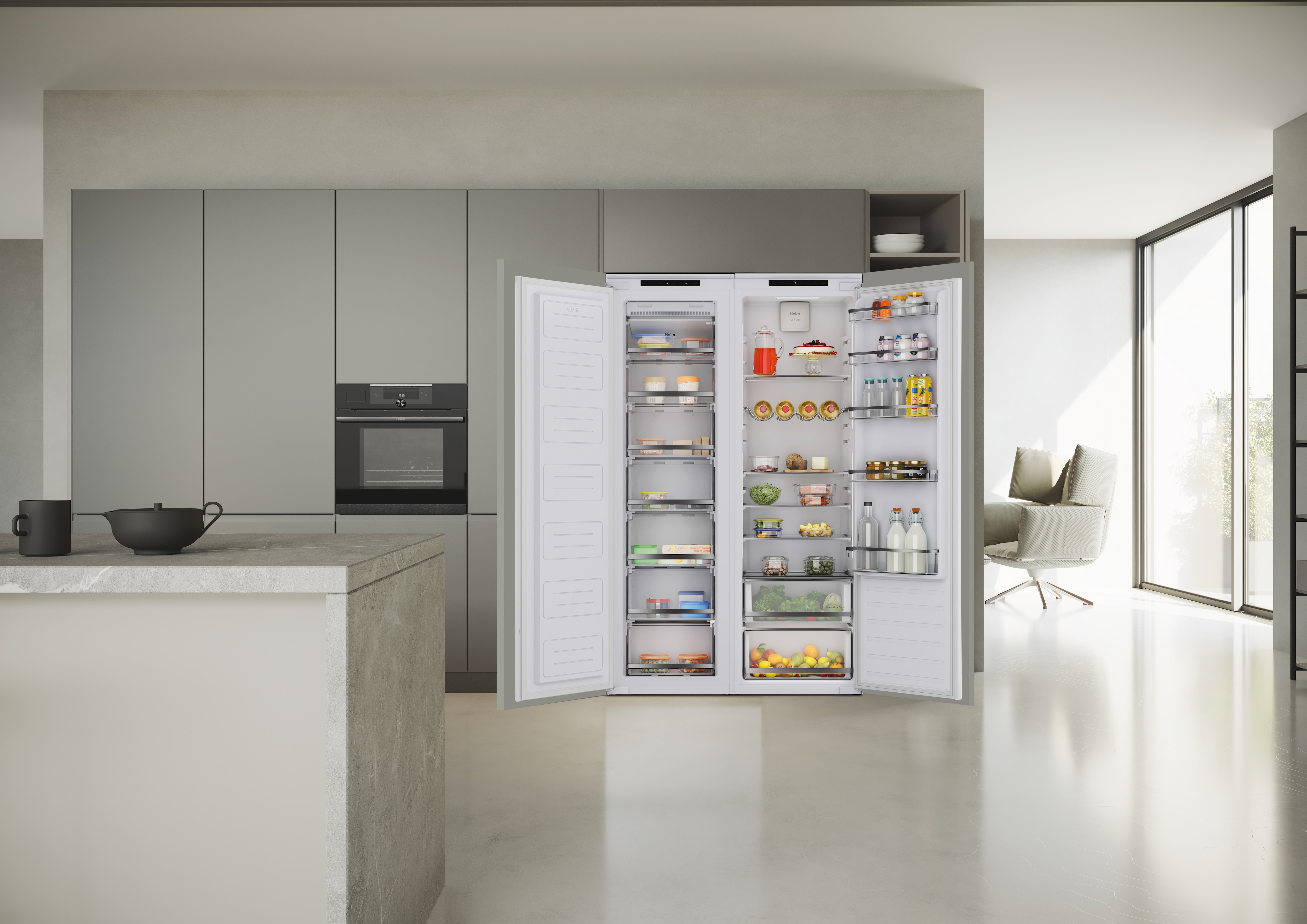 Arca Congeladora Vertical Encastrável Haier HAUN518EW No Frost e de 176,9 cm - Branco Branco-6