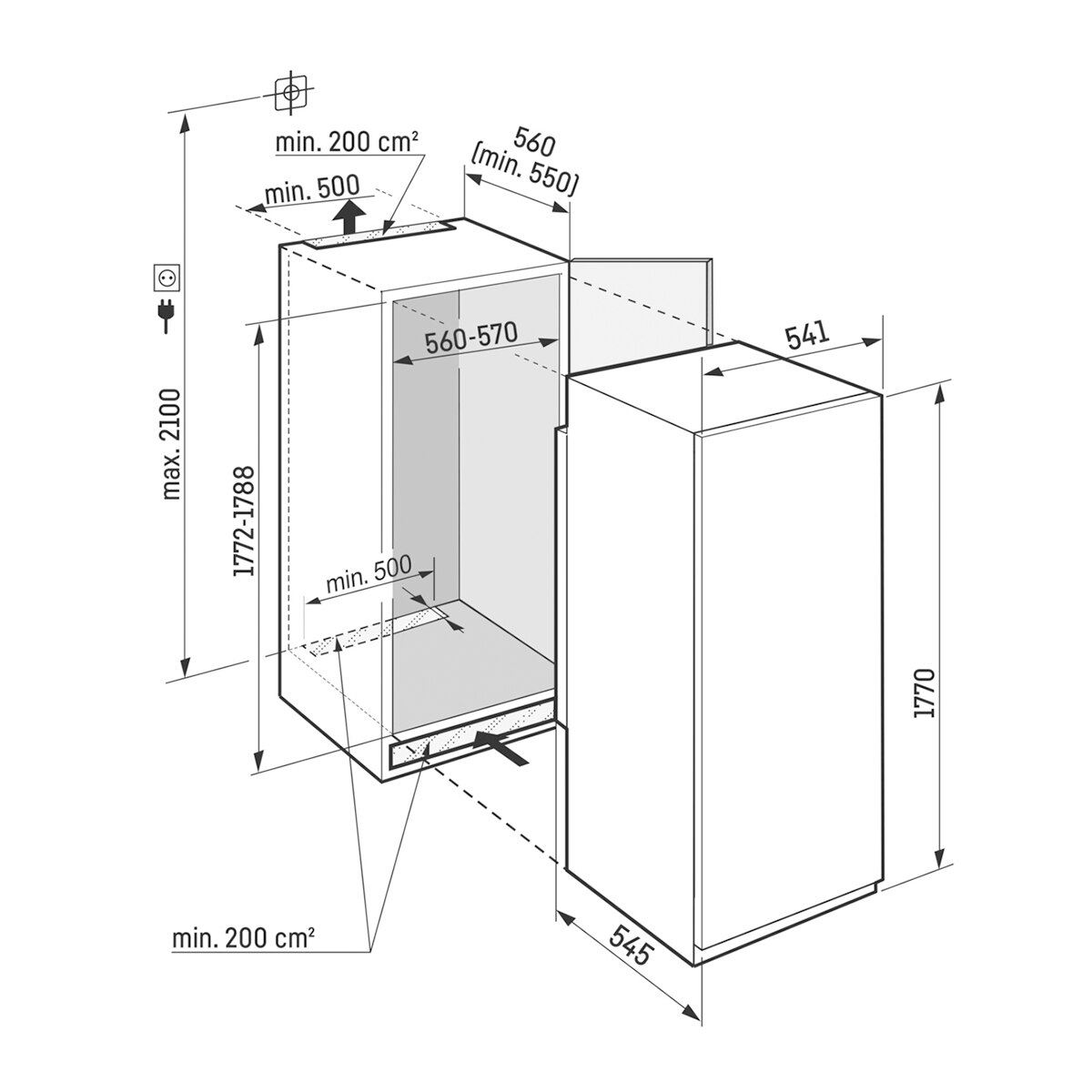 Congelador vertical integrable Liebherr No Frost - 5128 - Blanco Blanco-2
