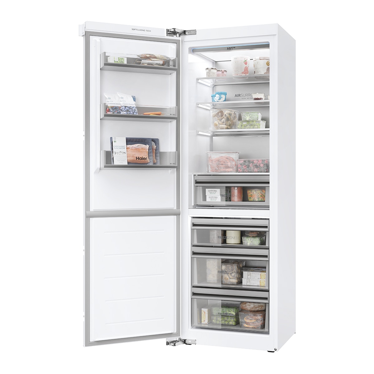 Congelador vertical integrable Haier, Compresor INVERTER Y Total No Frost Duo Cooling - HUT7518EWF - Blanco Blanco-3