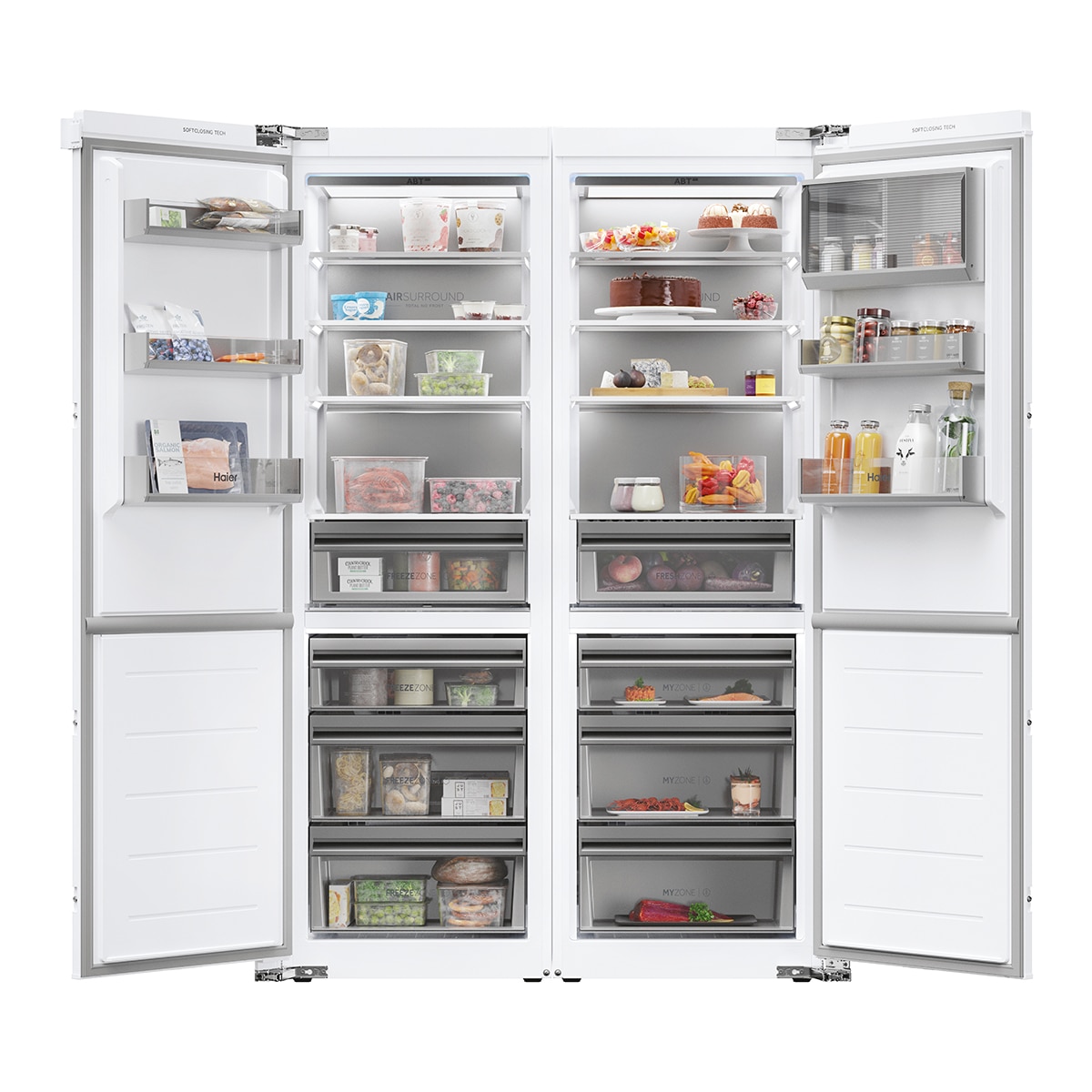 Congelador vertical integrable Haier, Compresor INVERTER Y Total No Frost Duo Cooling - HUT7518EWF - Blanco Blanco-4