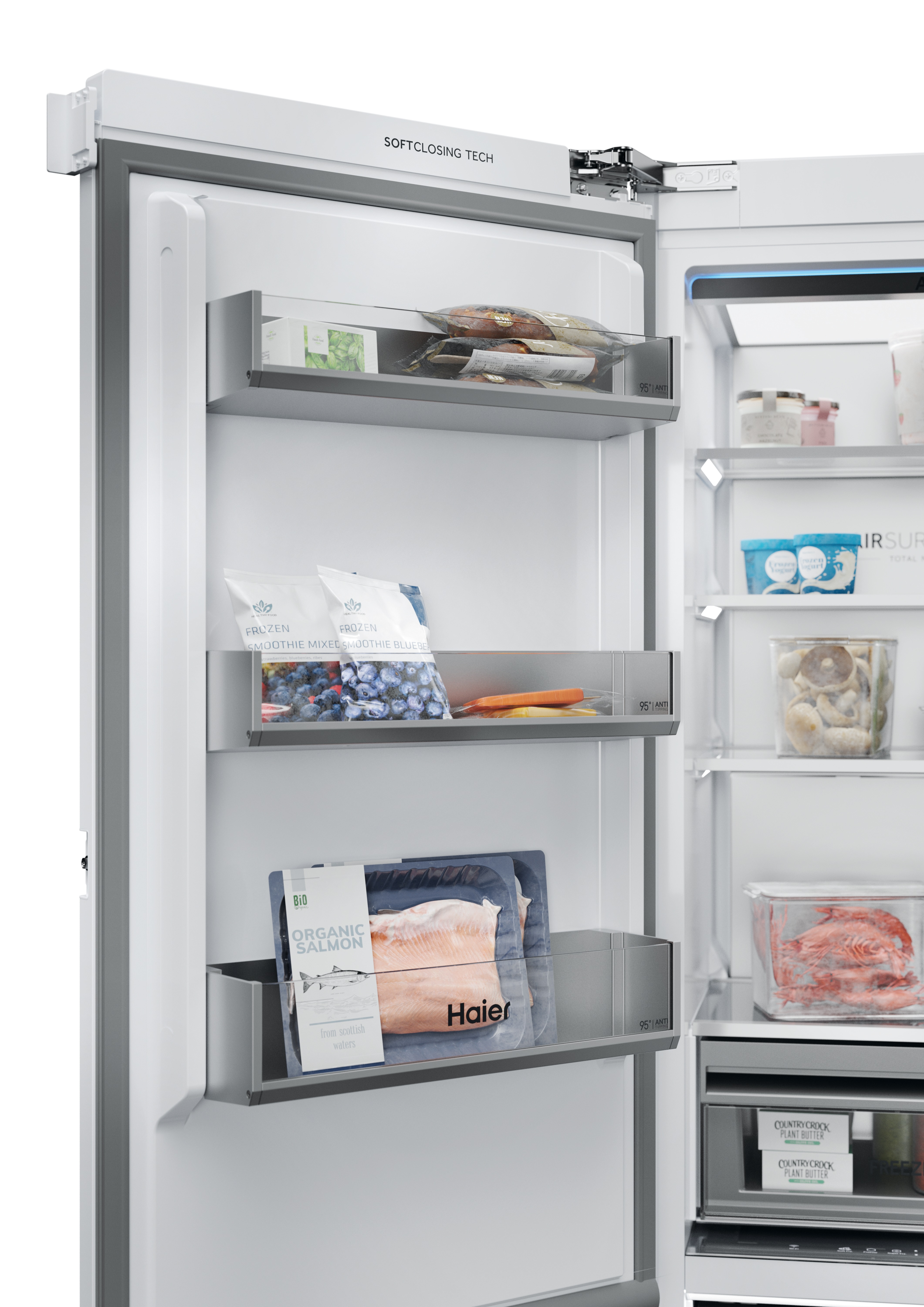 Congelador vertical integrable Haier, Compresor INVERTER Y Total No Frost Duo Cooling - HUT7518EWF - Blanco Blanco-6