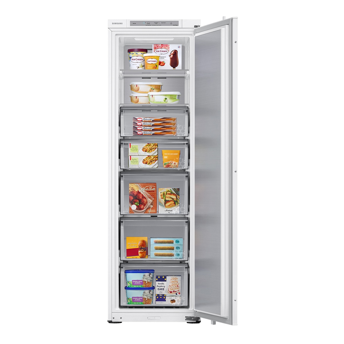 Arca Congeladora Vertical Encastrável Samsung BRZ22700EWW/EF com IA, All Around Cooling, de  177,5cm e 218L - Branco Branco-4