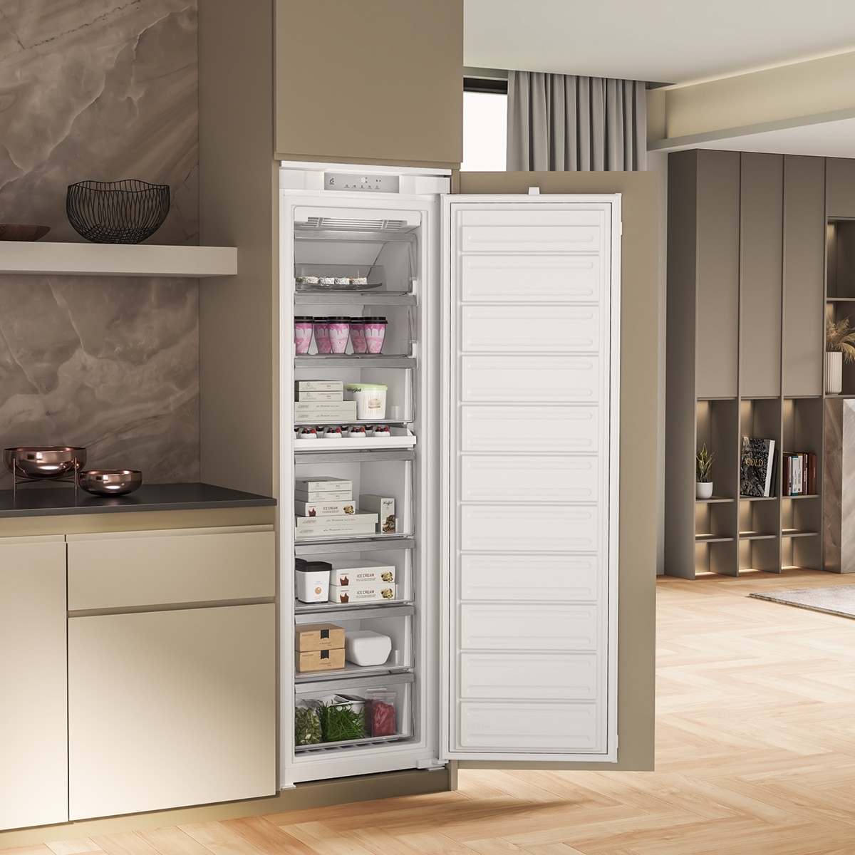 Congelador vertical integrable Whirlpool No Frost - WHSD18F073C1