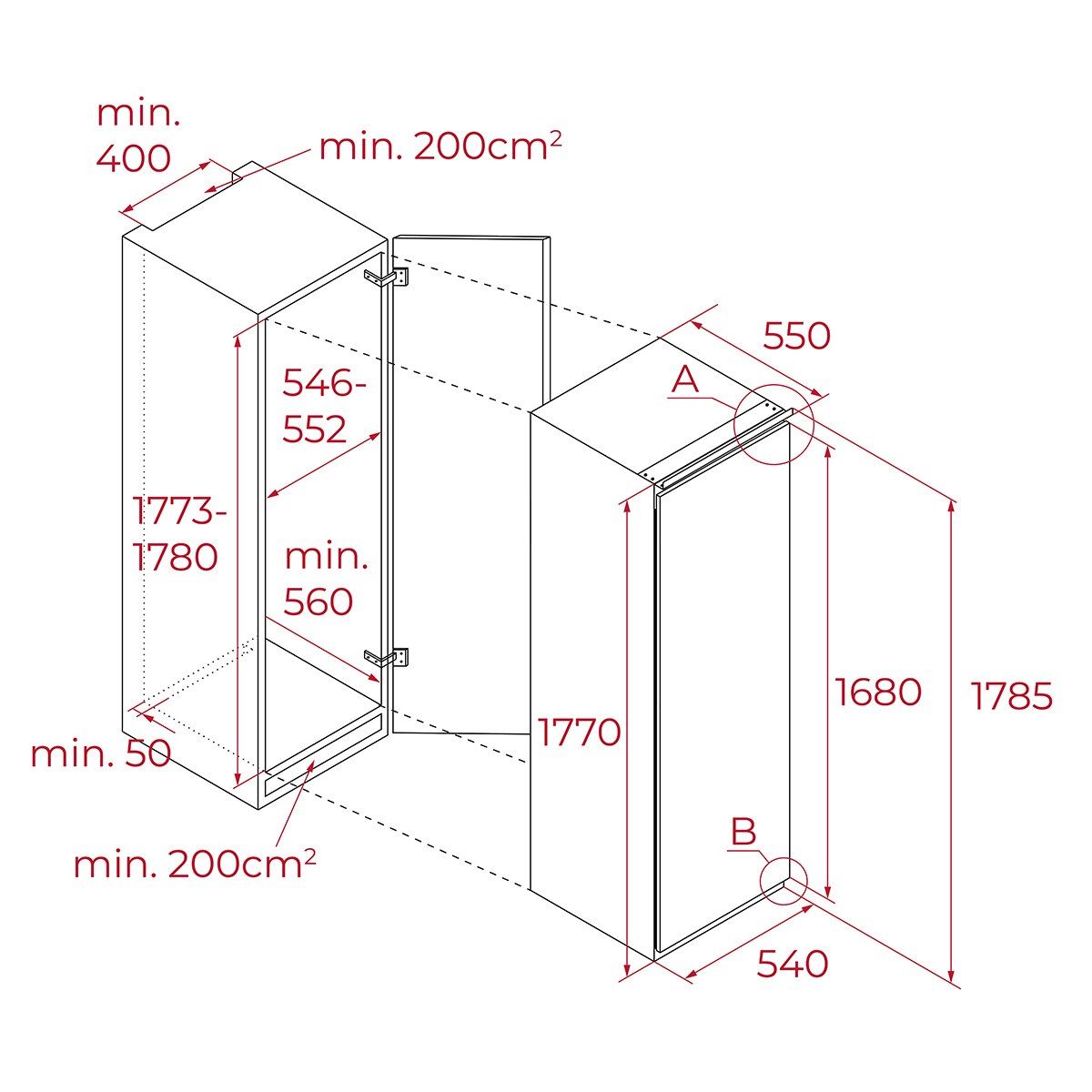 Congelador integrable vertical Teka con Tecnología AirFlow - RSF 73385 FI 2