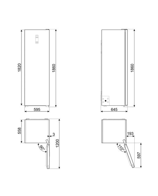 Frigorífico 1 puerta Smeg con apertura derecha - FS18EV3HX Inox-3