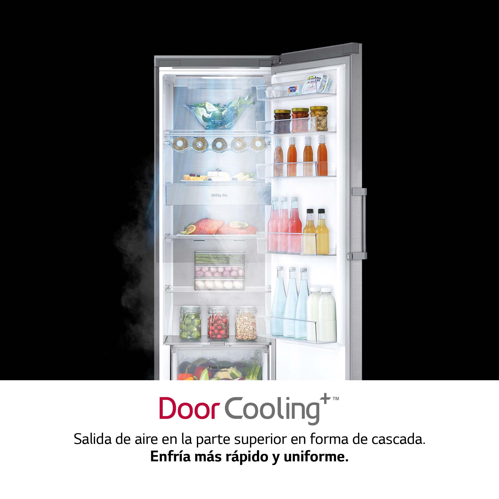 Frigorífico 1 puerta LG 186 cm, 413 lDoor Cooling, Inox- GLM71MBCSF Inox-4