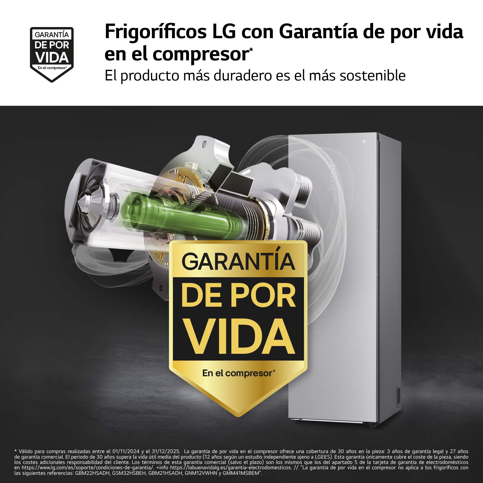 Frigorífico 1 puerta LG 186 cm, 413 lDoor Cooling, Inox- GLM71MBCSF Inox-5