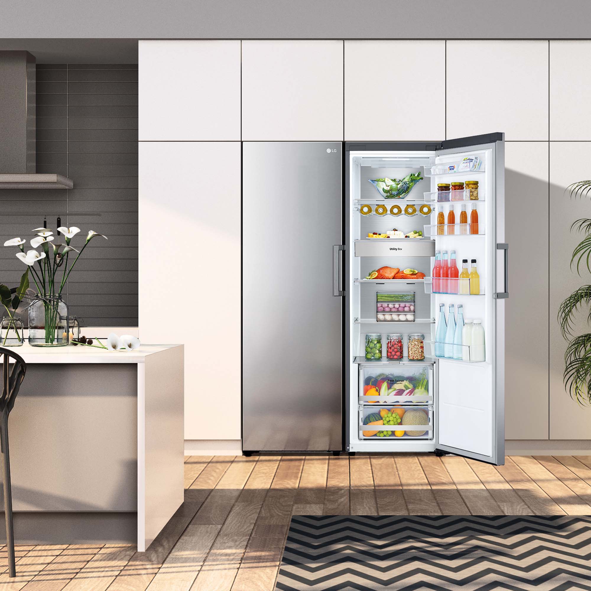 Frigorífico 1 puerta LG 186 cm, 413 lDoor Cooling, Inox- GLM71MBCSF Inox-16