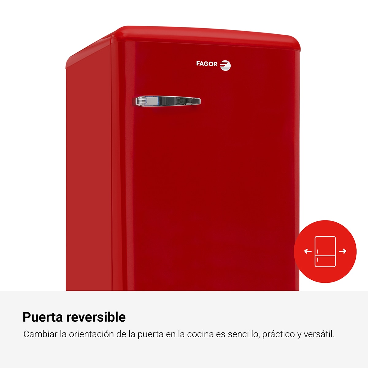 Frigorífico de 1 Porta Fagor 3FFV-855R Frio Estático e de 87,5 cm - Vermelho Vermelho-4