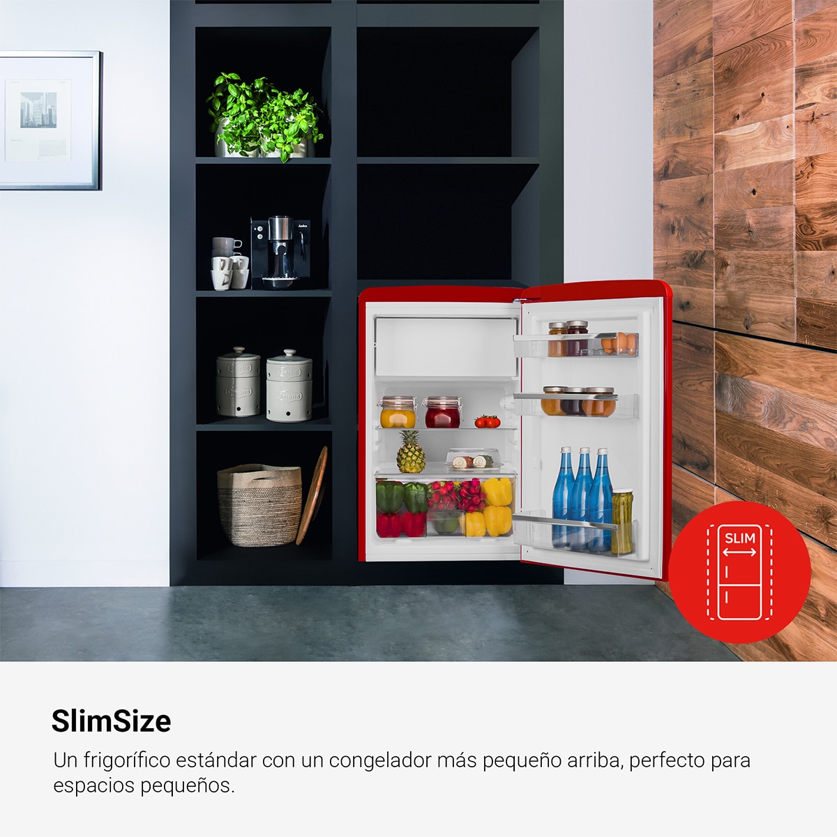 Frigorífico de 1 Porta Fagor 3FFV-855R Frio Estático e de 87,5 cm - Vermelho Vermelho-12