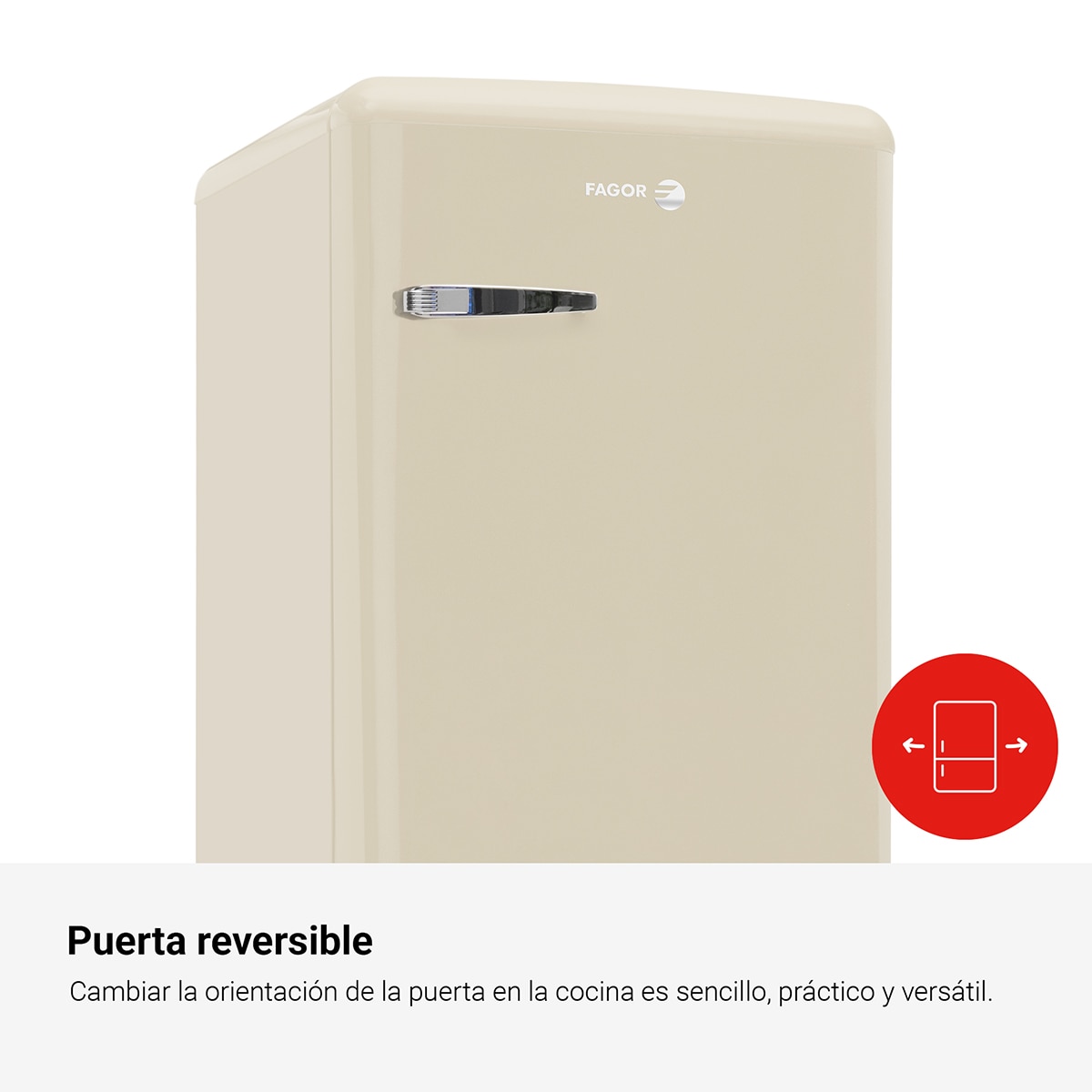 Frigorífico de 1 Porta Fagor 3FFV-855BG Frio Estático e de 87,5 cm - Bege Bege-4