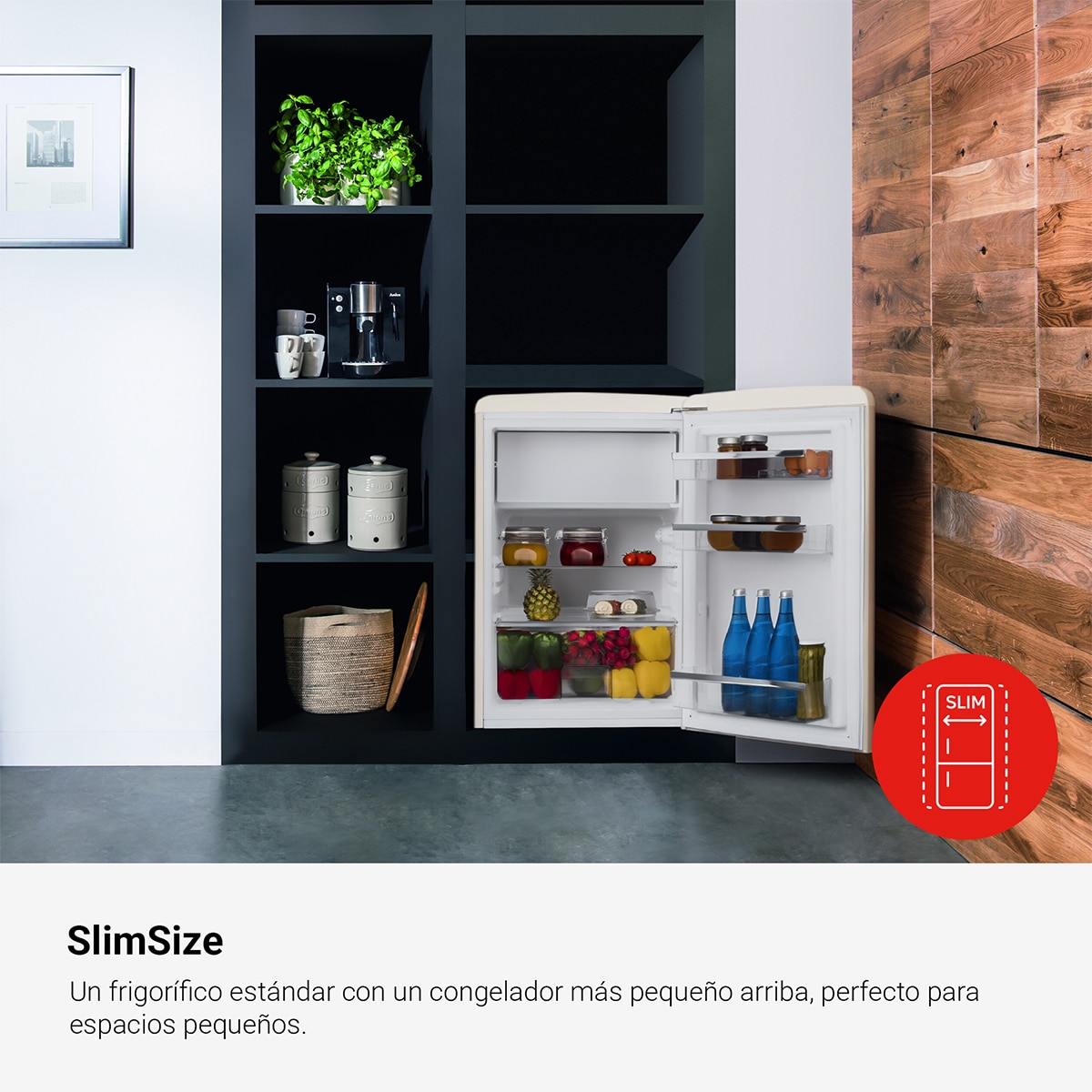 Frigorífico de 1 Porta Fagor 3FFV-855BG Frio Estático e de 87,5 cm - Bege Bege-12